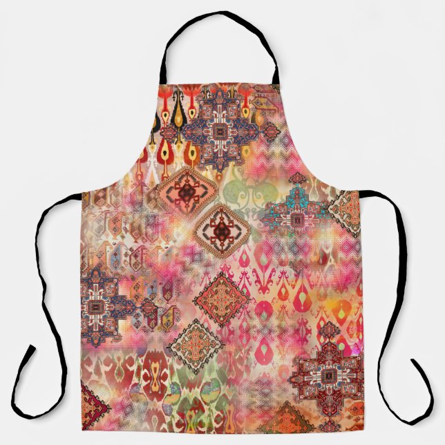 Tablier Ethnic Digital Abstrait Motif sans fil (Recto)