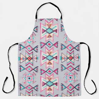 Tablier Ethnique géométrique, aquarelle motif tribal.