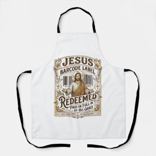 Tablier Étiquette de code-barres Jésus Rachetée Jésus Code