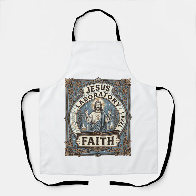 Tablier étiquette de laboratoire de Jésus Foi étiquette de (Recto)