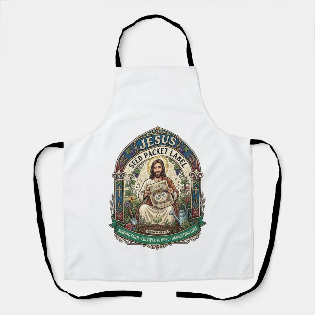 Tablier étiquette de paquet de graines de Jésus étiquette  (Recto)