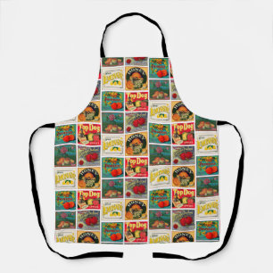 Tablier Étiquettes alimentaires Vintages Motif coloré