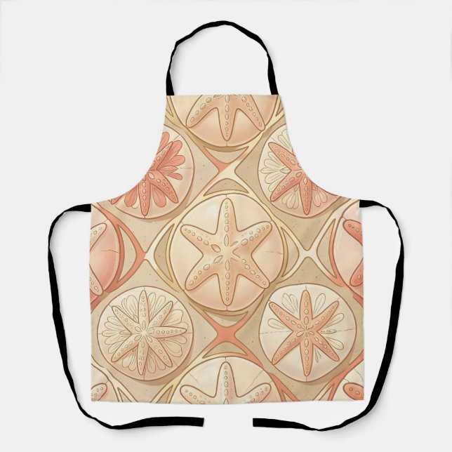 Tablier Étoile de mer corail pêche et dollar de sable  (Recto)