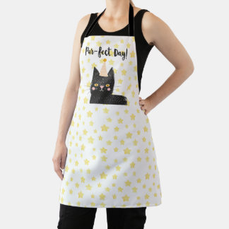 Tablier Étoile Jaune Chat Noir Jour Parfait Animal