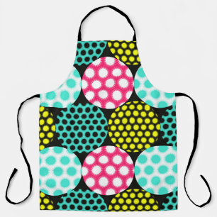 Tablier Étoiles et cercles, motif pop multicolore.