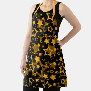 Tablier Étoiles Jaune Doré Pailleté Design