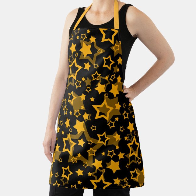 Tablier Étoiles Jaune Doré Pailleté Design  (Créateur téléchargé)