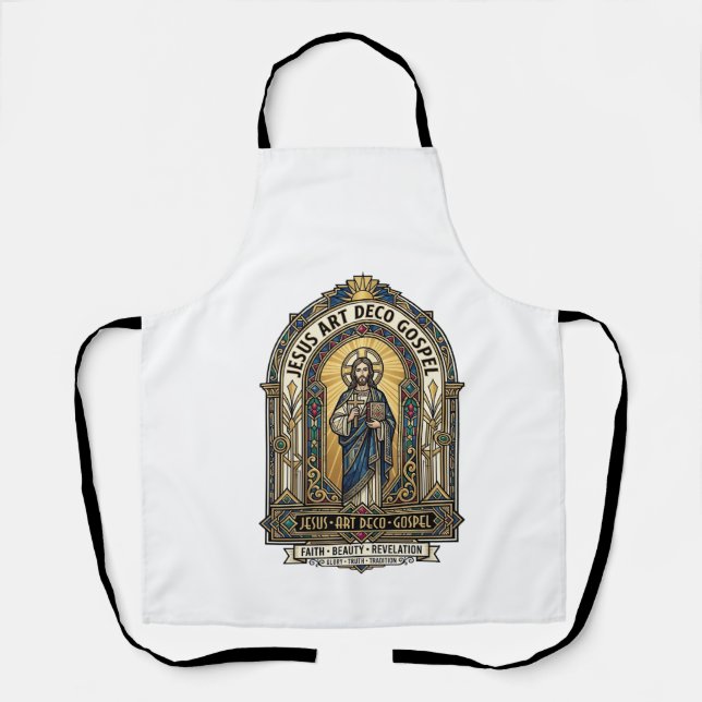 Tablier Évangile Jésus Art Déco Jésus Foi Chrétienne Art D (Recto)