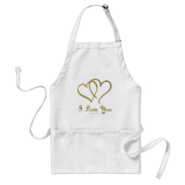 Tablier Eventré Gold Hearts i Love You (Devant)