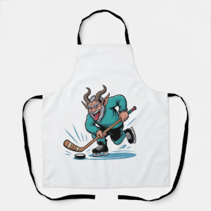 Tablier Evil Krampus Jouer Hockey sur glace Sport de Noël