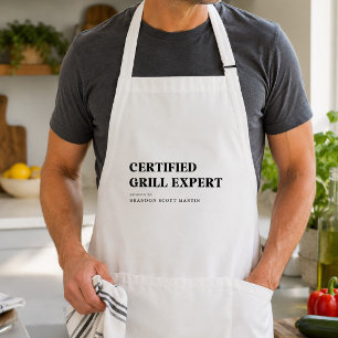 Tablier Expert Grill Certifié Chef BBQ Personnalisé Maître