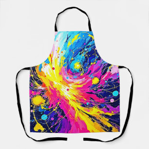 Tablier Explosion Cosmique : Art vibrant à éclaboussures