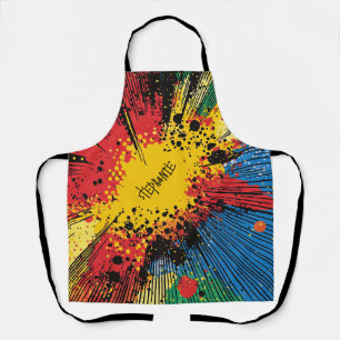 Tablier Explosion d'art pop de style comique (10)