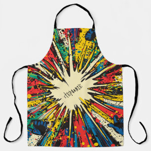 Tablier Explosion d'art pop de style comique (2)