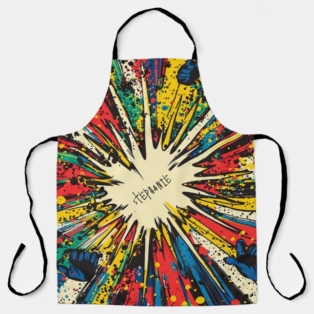 Tablier Explosion d'art pop de style comique (2) (Recto)
