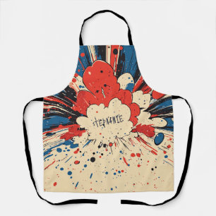 Tablier Explosion d'art pop de style comique (4)