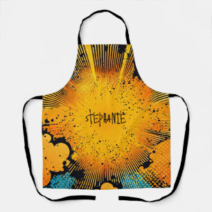 Tablier Explosion d'art pop de style comique (8)