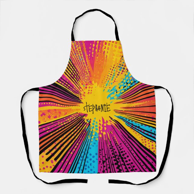 Tablier Explosion d'art pop de style comique (9) (Recto)