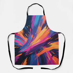 Tablier Explosion de couleur aux coups de pinceau abstrait