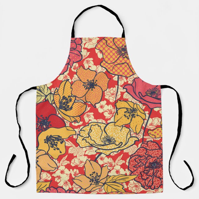 Tablier Explosion florale : Tendance Vintage transparente. (Recto)