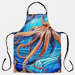 Tablier Expressionnisme majestueux Octopus Blue Ocean Wave