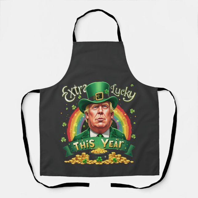 Tablier Extra Lucky cette année St Patrick Day Trump Leopa (Recto)