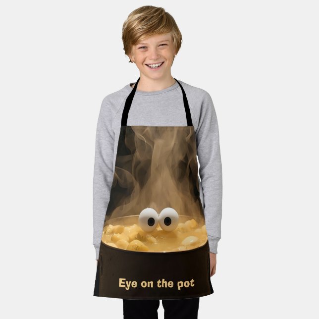 Tablier "Eye on the Pot" Amusant Apron Enfants & Jeunes (Porté)