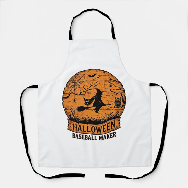 Tablier Fabricant de baseball Halloween Sorcière volante L (Recto)