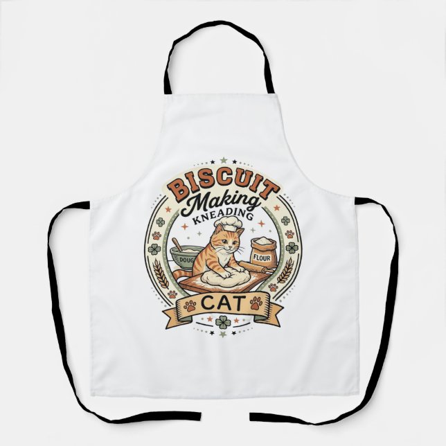 Tablier Fabrication de biscuits Pétrissage Chat Fabricatio (Recto)