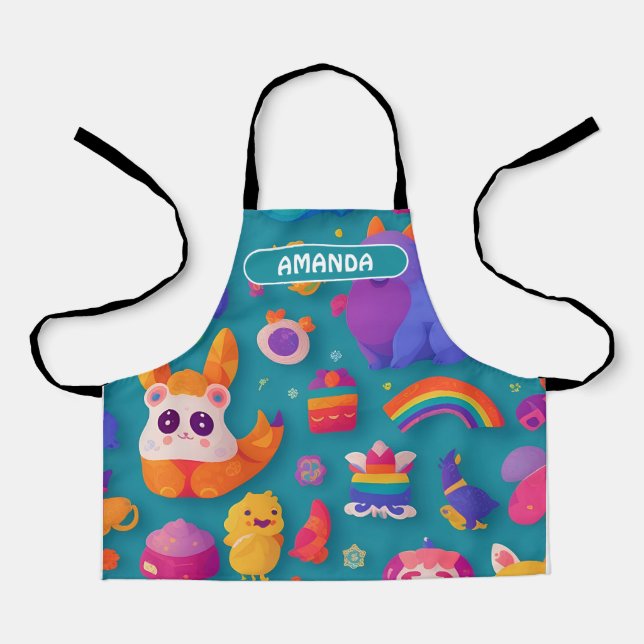 Tablier Fabulous Creatures Rainbow Personnalisé Motif (Recto)