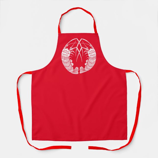 Tablier Face aux homards épineux Aprons (Recto)