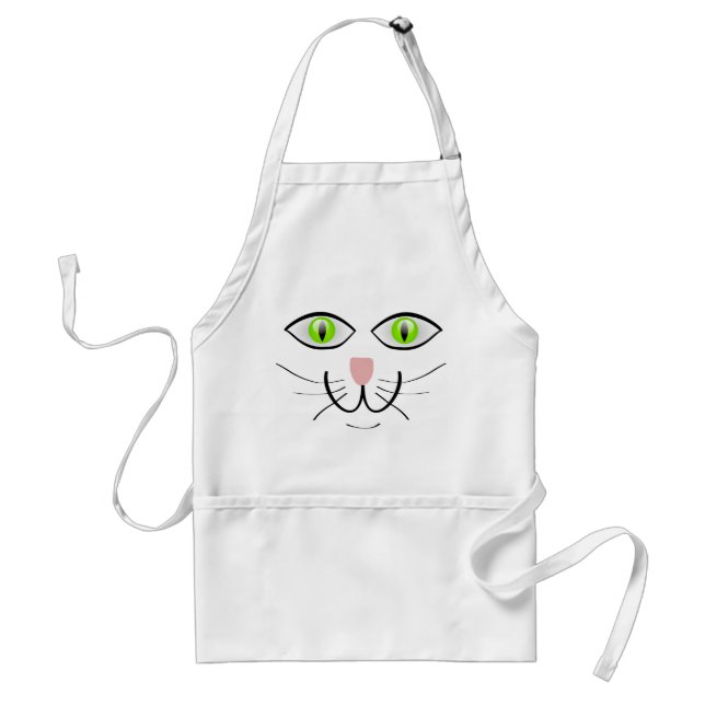 Tablier Face de chat mignonne sur blanc (Devant)