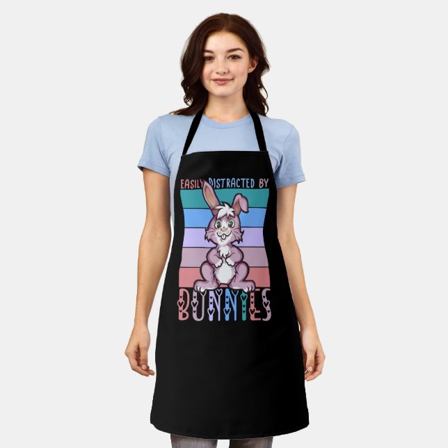 Tablier Facilement distrait par Bunnies Cute Bunny Lover (Porté)