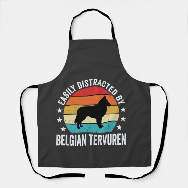 Tablier Facilement distrait par le chien Tervuren belge (Recto)