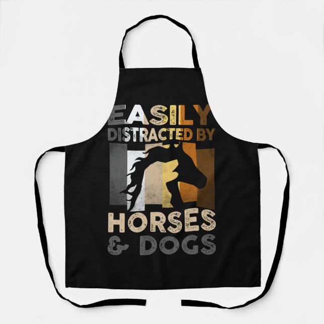 Tablier Facilement Distrait Par Les Chevaux Et Chiens J'Ai (Recto)
