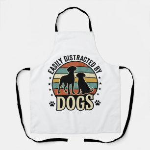 Tablier Facilement distrait par les chiens Design silhouet