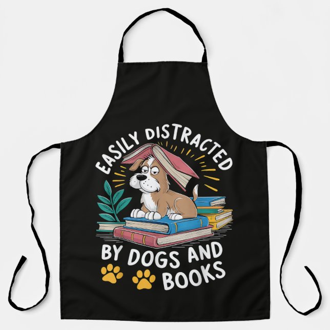 Tablier Facilement distrait par les chiens et les livres D (Recto)