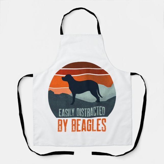 Tablier Facilement Distrait Par Les Promenades De Beagles (Recto)