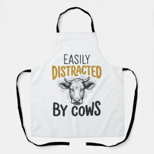 Tablier Facilement Distrait Par Les Vaches Drôle De T-Shir