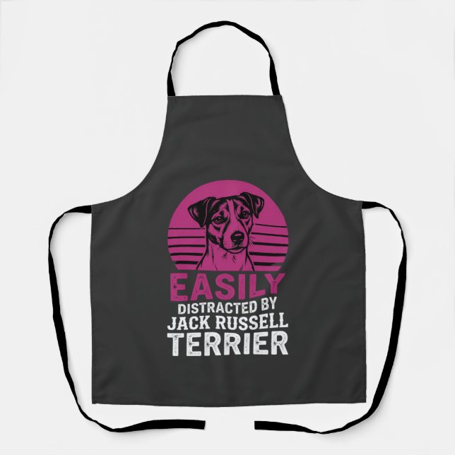 Tablier Facilement Distrait Par Un Terrier Jack Russell (Recto)