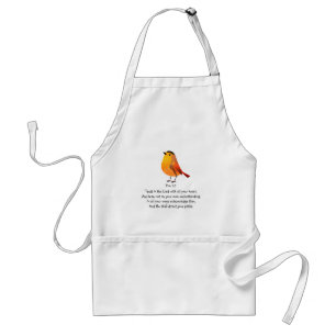 Tablier Faire confiance au Seigneur Écriture avec oiseau a