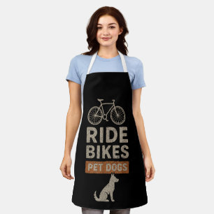 Tablier Faire du vélo Caresser les chiens Drôle de cyclist