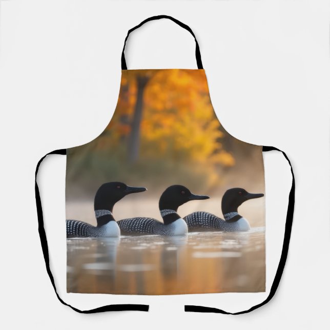 Tablier Famille de Loon en automne (Recto)