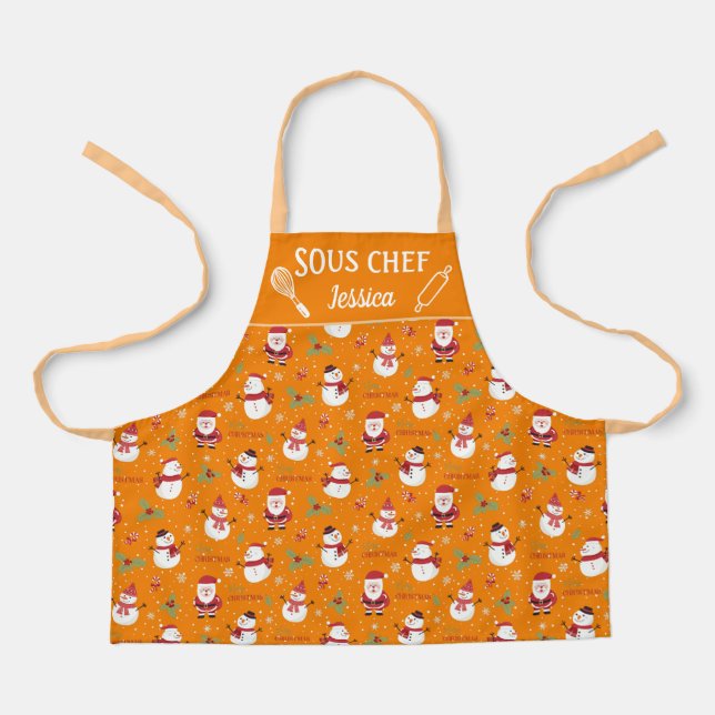 Tablier Famille de Noël du Père Noël (Recto)