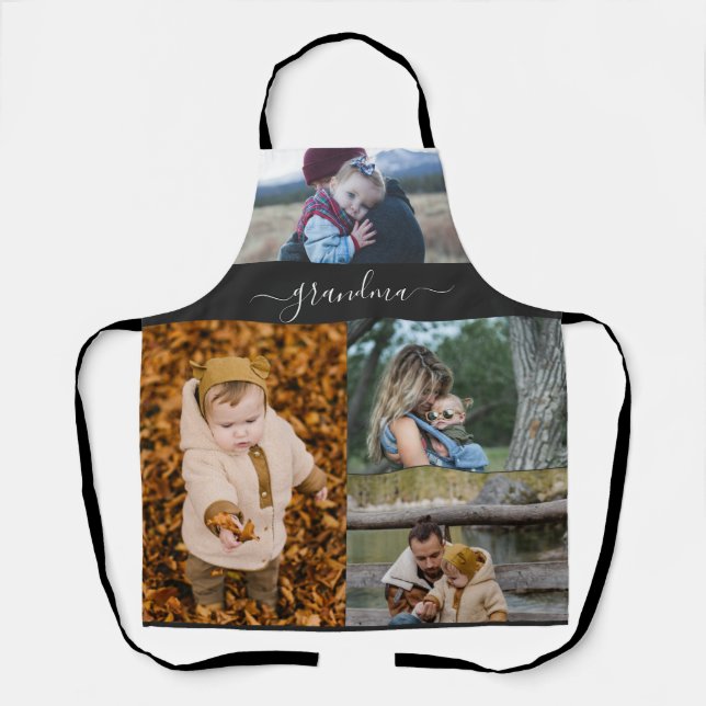 Tablier Famille Simple Collage Moderne Amour Grand-mère Ma (Recto)