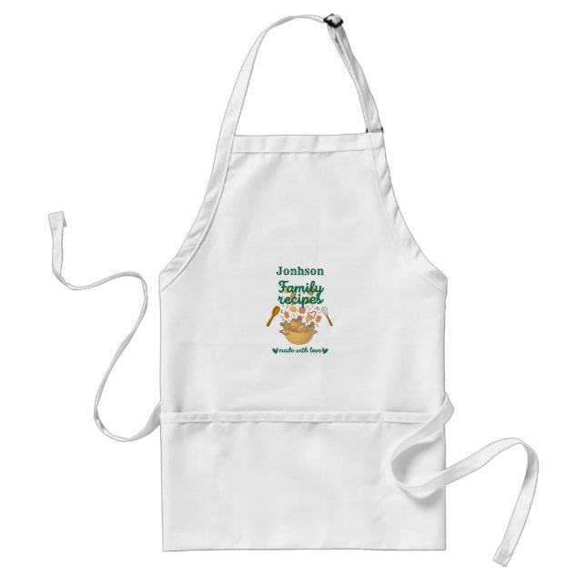 Tablier Family Recipes Kitchen Apron (Devant)