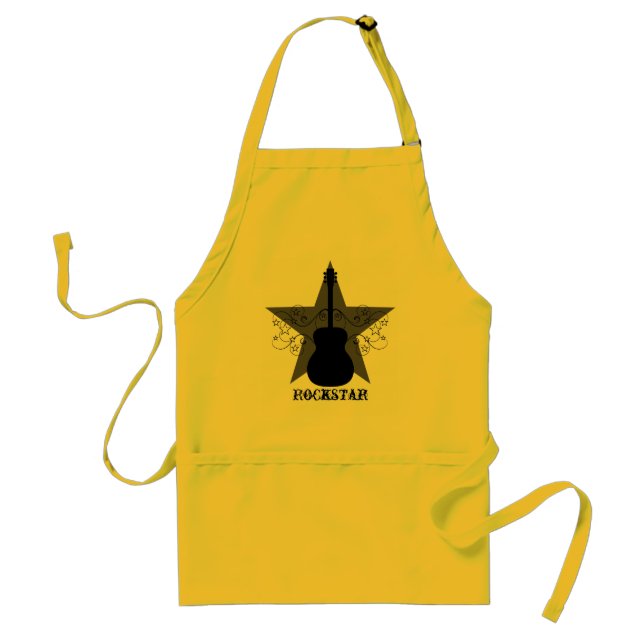 Tablier Fancy Guitare Star Fils Apron, Noir (Devant)