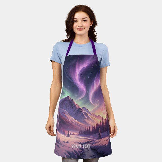 Tablier Fantasy Cute Purple Winter Land (Porté)