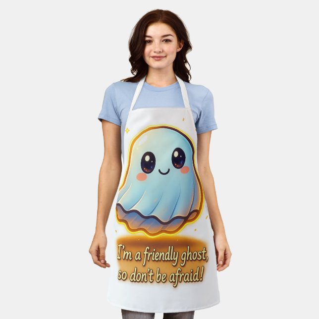 Tablier Fantôme Amical – Cadeau de Cuisine pour Ha (Porté)