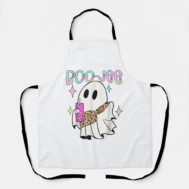 Tablier Fantôme drôle d'Halloween Boo Jee (Recto)